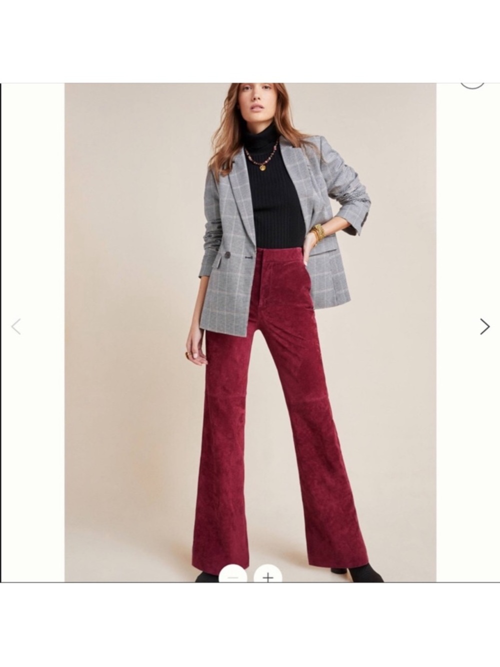 Anthropologie Burgundy Suede Flare Pants - NWT - Picture 13 of 13